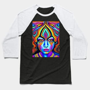 Catgirl DMTfied (16) - Trippy Psychedelic Art Baseball T-Shirt